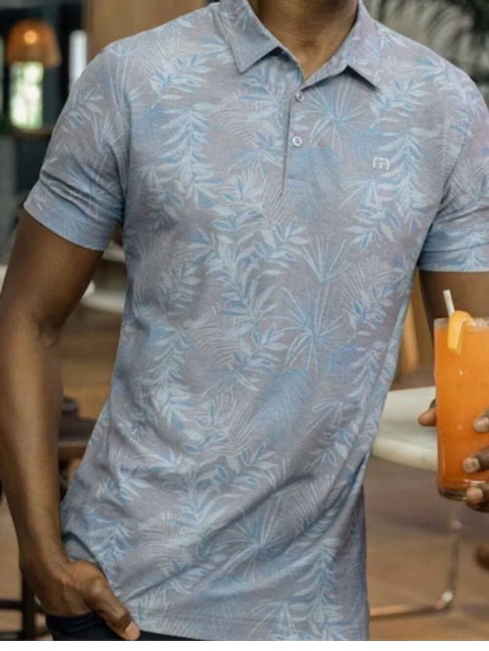 TRAVIS MATHEW PATIO TIME GOLF POLO SHORT SLEEVE SHIRT TROPICAL XL